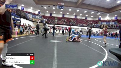 131 lbs Quarterfinal - Graham Padgett, BullTrained vs Michael Critchfield Jr., Choctaw Ironman Youth Wrestling