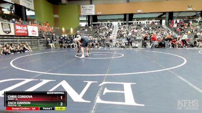 150 lbs Quarterfinals (8 Team) - Zach Dawson, MARLOW vs Chris Cordova, PERRY