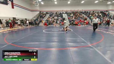 100 lbs Cons. Round 3 - Jacy Williams, Azle (Girls) vs Jisele Masumoto, Keller Timber Creek (Girls)