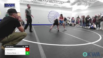 110 lbs Consolation - Oliver Dunson, Shelton Wrestling Academy vs Xamena Rivera Perez, Lone Grove Takedown Club