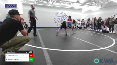 110 lbs Consolation - Oliver Dunson, Shelton Wrestling Academy vs Xamena Rivera Perez, Lone Grove Takedown Club