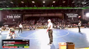 Boys 150 B 1st Place Match - Brody Rhoades, Boys Wildcard A vs Jex Bradshaw, Boys 1A/2A