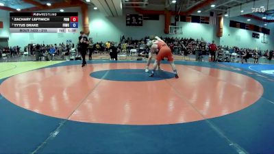 215 lbs Round 3 - Zachary Leftwich, Botetourt Training Center vs Tytus Drake, Front Royal Wrestling Club