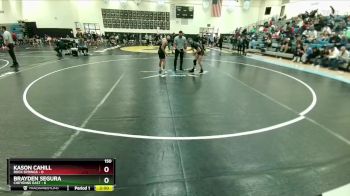 150 lbs Round 3 (10 Team) - Brayden Segura, Cheyenne East vs Kason Cahill, Rock Springs