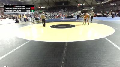 Boys 1A 144 lbs Semifinal - Christopher Garza Jr, Wapato vs Casper Appleman, Cascade Christian