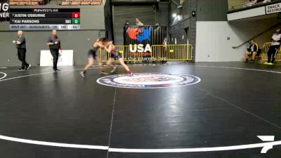 Schoolboys - 120 lbs Cons. Semis - Kai Parsons, Reign Wrestling Club vs JUSTIN OSBURNE