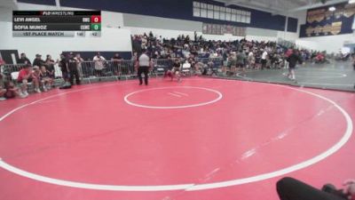 82 lbs 1st Place Match - Levi Angel, Reign Wrestling Club vs Sofia Munoz, Cal Grapplers Wrestling Club