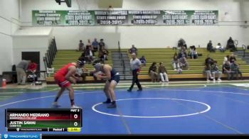 197 lbs Semifinal - Armando Medrano, Bakersfield College vs Justin Sawai, Cerritos