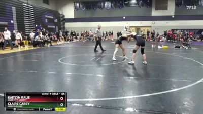 125 lbs Cons. Round 2 - Claire Carey, Independence vs Kaitlyn Raue, Iowa City, Liberty