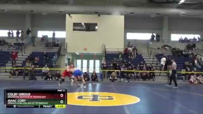 184 lbs 1st Place Match - Isaac Cory, Pennsylvania College Of Technology vs Colby Giroux, Rochester Institute Of Technology