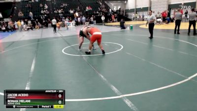 285 lbs Quarterfinal - Ronan Melani, Adams State vs Jacob Acedo, Cowley