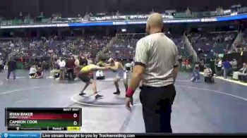 1 lbs Quarterfinal - Ryan Baker, Pamlico County vs Camron Cook, Mitchell