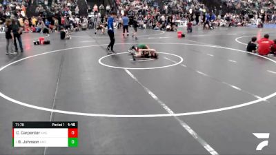 71-78 lbs Quarterfinal - Brayden Johnson, Pikes Peak Warriors vs Camden Carpenter, Arapahoe Warriors