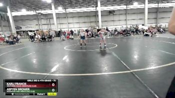 75 lbs Round 1 - Aspyen Brower, Mountain Man Wrestling Club vs Karli Francis, Southern Idaho Wrestling Club