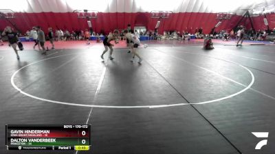170-172 lbs Round 2 - Dalton VanDerBeek, Princeton vs Gavin Hinderman, Iowa Grant/Highland