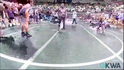100 lbs Consi Of 8 #2 - Talon Peterpaul, Chickasha Youth Wrestling vs Kardyn Prasch, Harrah Little League Wrestling