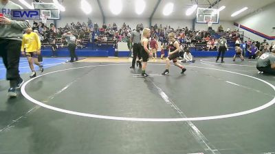 90 lbs 3rd Place - Carter Caughman, Coweta Tiger Wrestling vs James Constant, Vian Wrestling Club