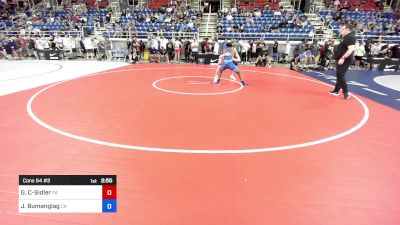 165 lbs Cons 64 #2 - Greyson Catlow-Sidler, PA vs Junior Bumanglag, CA