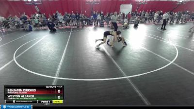 117 lbs Semifinal - Weston Alsaker, Team Nazar Training Center vs Benjamin Diekhus, Wrestling Factory