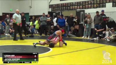 89 lbs Cons. Round 2 - Jayson Sanchez, Delta Wrestling Club vs Logan Her, Red Star Wrestling Academy