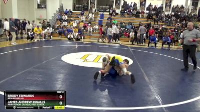 140 lbs 1st Place Match - James Andrew Ingalls, Montgomery Catholic Prep School vs Brody Edwards, Beauregard HS