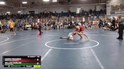 155 lbs Cons. Round 2 - Jaxon Frohring, Wrestling University vs William Barlow, Ground Zero