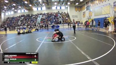 106 lbs Champ. Round 1 - Jake Giovino, Sunshine RTC vs Broc Dahlin, Bandits