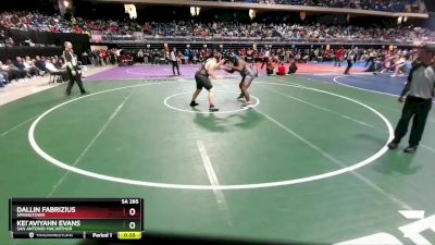 5A 285 lbs Cons. Round 1 - Dallin Fabrizius, Springtown vs Kei`Aviyahn Evans, San Antonio MacArthur