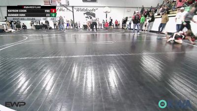 73 lbs Rr Rnd 1 - Kayson Cook, Verdigris Youth Wrestling vs Gunner Kirk, Grove Takedown Club