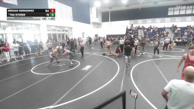 144 lbs Quarterfinal - Tas Storer, Poway Wrestling vs Deegan Hernandez, Martin Luther King