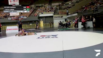 Schoolgirls - 100 lbs Cons. Semis - Layla Labau, Elk Grove Wrestling Academy vs Jayleen Quenga, Bloodline Wrestling