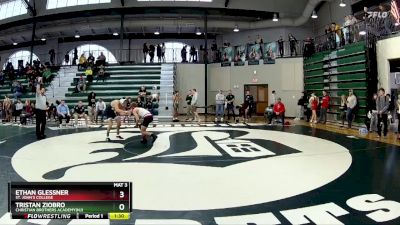 138 lbs Champ. Round 2 - Tristan Ziobro, Christian Brothers Academy(NJ) vs Ethan Glessner, St. John`s College