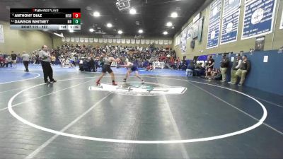 157 lbs Champ. Round 2 - Dawson Whitney, Morro Bay vs Anthony Diaz, Mt. Whitney