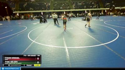 160 lbs Semifinal - Tyde Nelsen, Moen Wrestling Academy vs Tyson Kriegel, Iowa