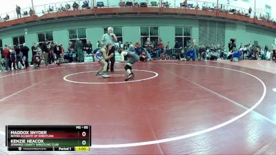 85 lbs Cons. Round 1 - Maddox Snyder, Rhyno Academy Of Wrestling vs Kenzie Heacox, Jennings County Wrestling Club