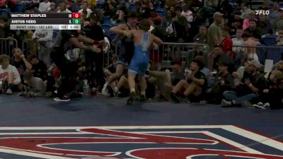 157 lbs Final - Matthew Staples, IN vs Justus Heeg, IL