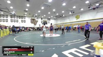 220 lbs Cons. Round 2 - Alan Avalos, Saddleback vs Jairdan Chopra, Valencia