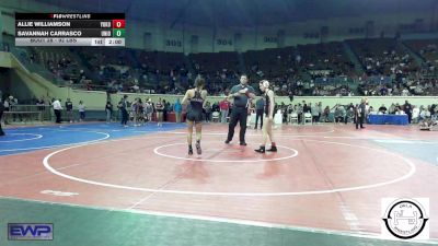 92 lbs Quarterfinal - Allie Williamson, Yukon Middle School Girls vs Savannah Carrasco, Union Girls JH