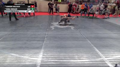 120_B lbs 7th Place - Hunter Hallock, Lake Lehman vs Shea Ziegler, Manheim Central