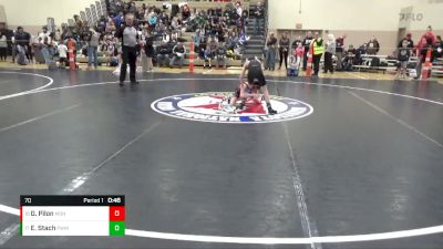 70 lbs Champ. Round 1 - Grayson Pilon, Monticello vs Elijah Stach, Pursuit Wrestling Minnesota