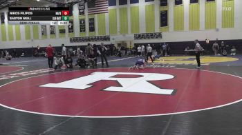 125 lbs Semifinal - Nikos Filipos, Naval Academy Prep School vs Easton Mull, Clarion-Unattached