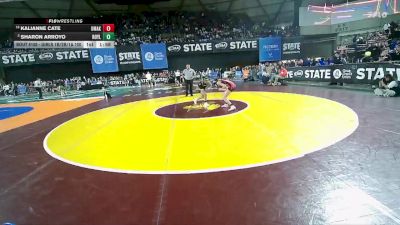 Girls 1B/2B/1A 100 Champ. Round 2 - Kalianne Cate, Omak (Girls) vs Sharon Arroyo, Royal (Girls)