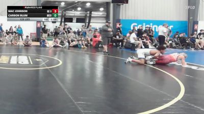 129 lbs Rr Rnd 2 - Mac Johnson, NC United - BHS vs Carson Blum, Michigan Premier Red - BHS