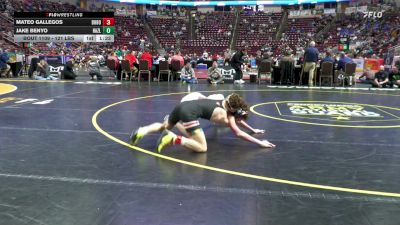 121 lbs Quarterfinal - Mateo Gallegos, DuBois vs Jake Benyo, Hazleton Area