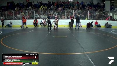 67 lbs Cons. Round 5 - Baylaa Thompson, Reed City Youth Wrestling vs Justice Jackson, Waverly Lions