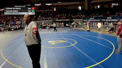 G 100 lbs Cons. Round 2 - Zaylee Fuqua, Rayne Girls vs Sophia De Souza, Chalmette Girls