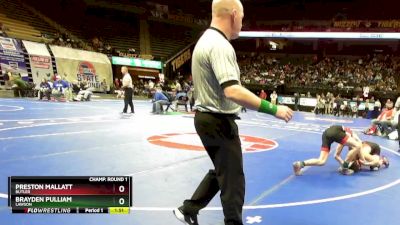 138 Class 1 lbs Champ. Round 1 - Preston Mallatt, Butler vs Brayden Pulliam, Lawson