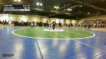 37-40 lbs Rr Rnd 1 - Kenzi Keys, MilLard South Wrestling Club vs Olivia Hawes, Cowboy Wrestling Club