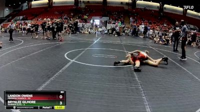 80 lbs Round 5 (8 Team) - Landon Owens, Meridian Maniacs vs Brynlee Gilmore, Warner Elite