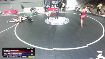 65 lbs Cons. Round 5 - Suhrab Sarwary, California vs Michael Clemmensen, Clayton Valley Wrestling Club